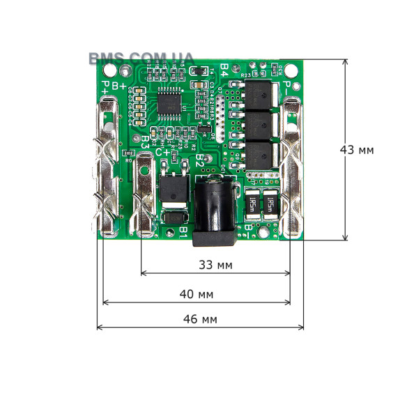 Контролер BMS 5S Li-ion 20А/60А з балансуванням для акумуляторів типу Makita